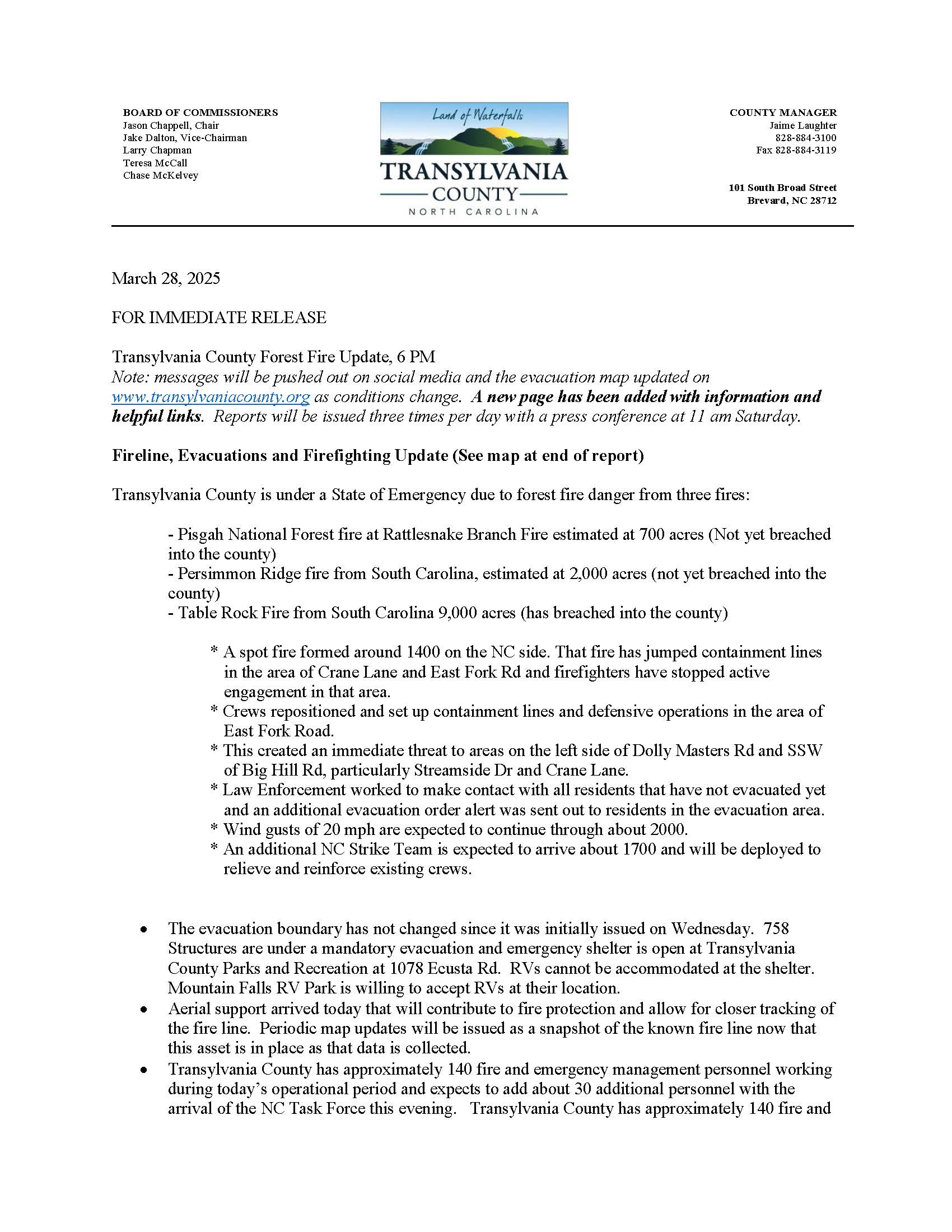 Transylvania County Briefing 3/28/25 6 PM Transylvania County